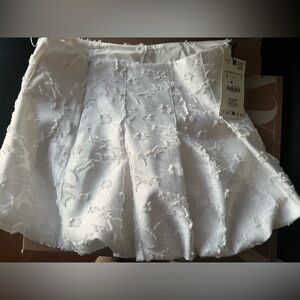 Zara bubble White Textured Mini Skirt